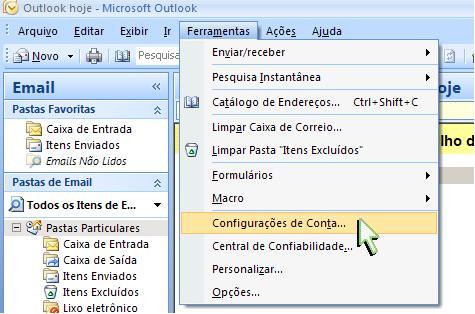 Configurando o Microsoft Outlook 2007 para acesso por IMAP | World Online